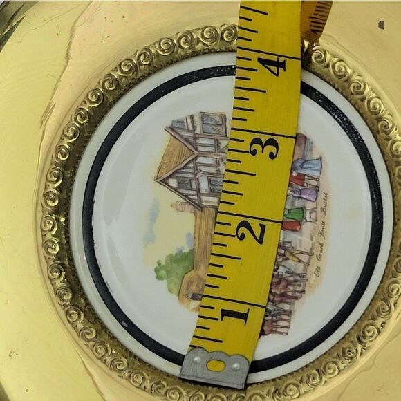 Brass Bone China Plate Wall Hanging - Picture 3 of 9
